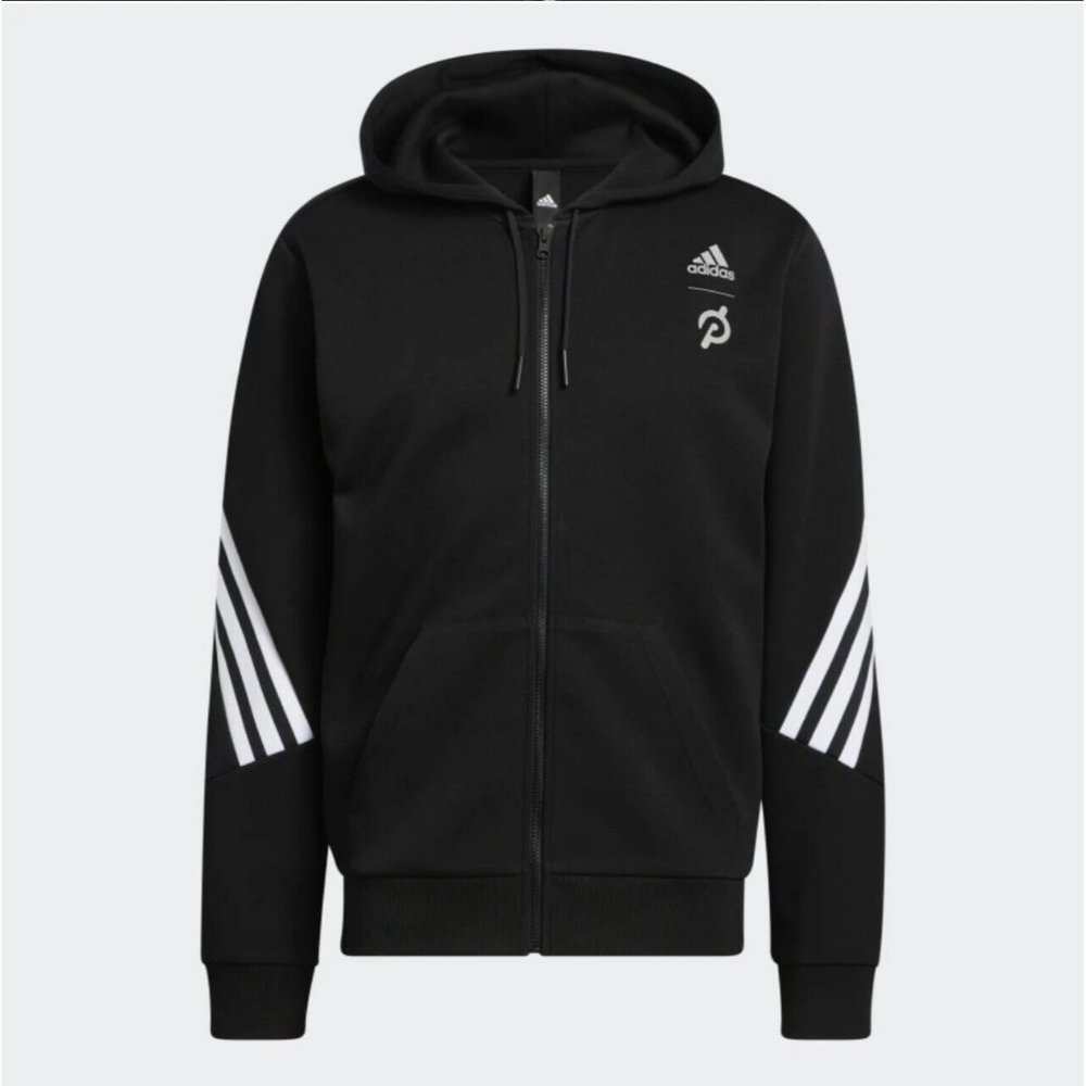 New Men's Adidas x Peloton FullZip Hoodie Jacket HG7894 Black - Picture 8 of 8